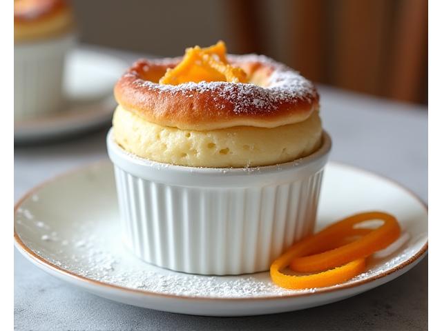 Soufflé au Grand Marnier avec zeste d'orange